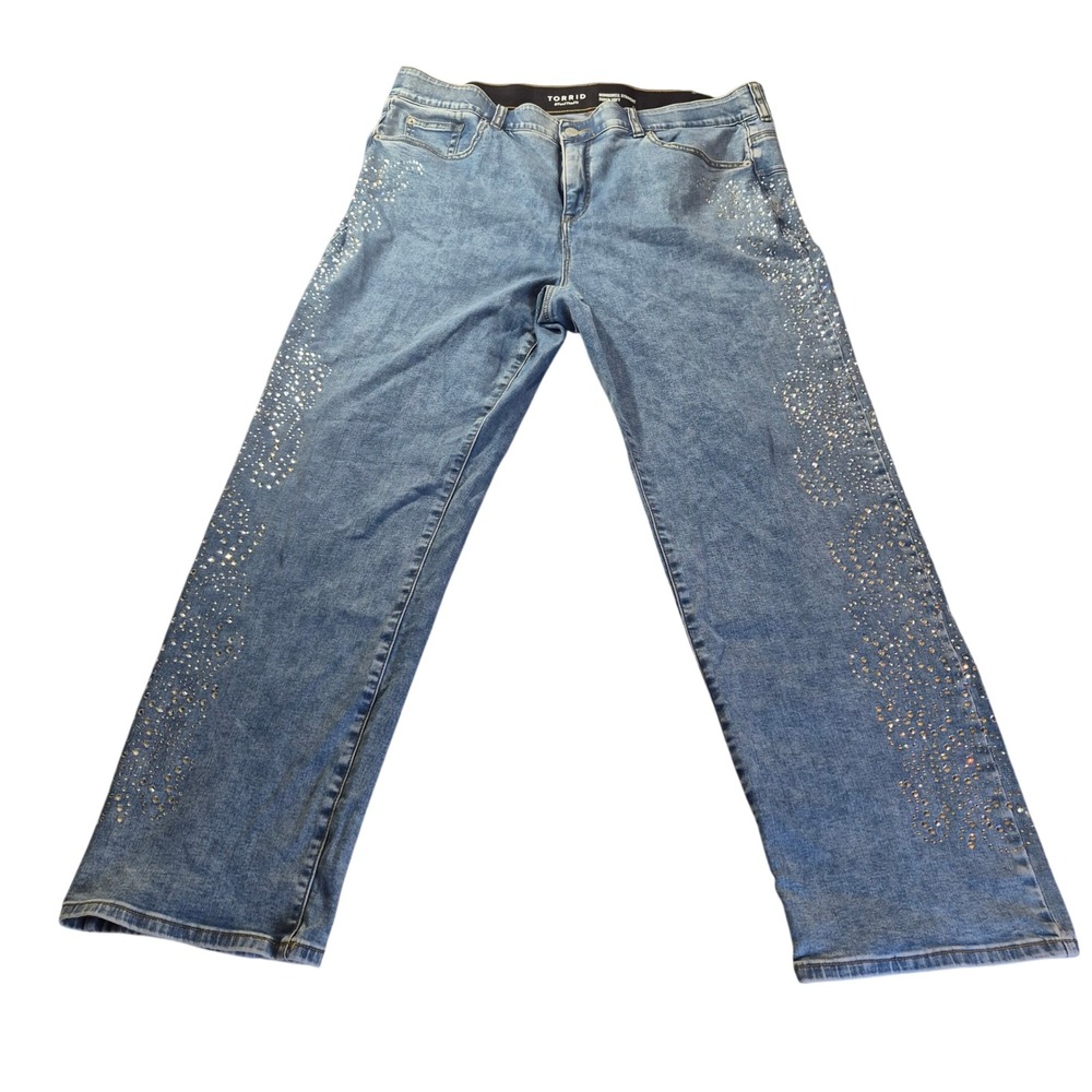 Torrid Bombshell Straight Jeans 44310476 Womens 20R Plus Size Rhinestone Denim